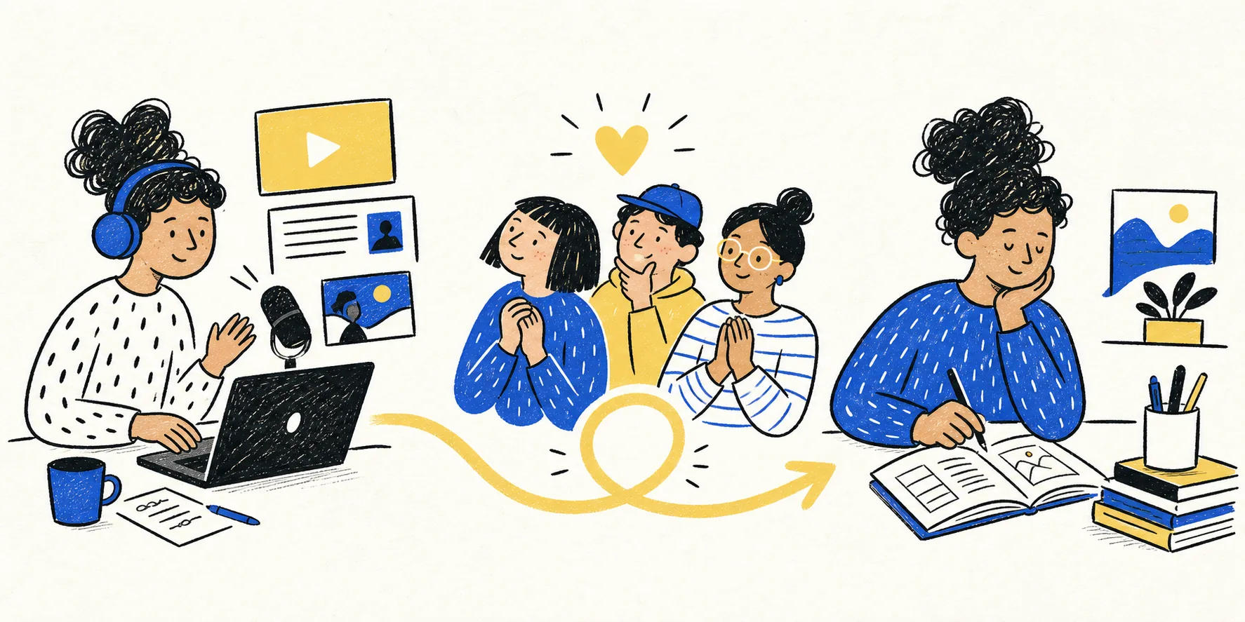 Creator and audience connected in a cycle of making and support